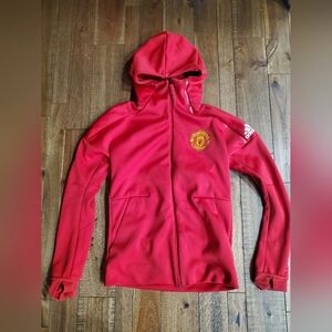 adidas Red Manchester United ZNE Performance Hoodie Jacket